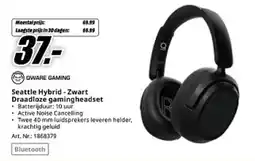 MediaMarkt Qware gaming Seattle Hybrid - Zwart Draadloze gamingheadset aanbieding