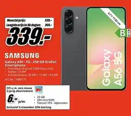 MediaMarkt Samsung Galaxy A56-5G - 256 GB Grafiet Smartphone aanbieding
