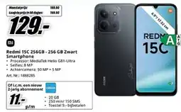 MediaMarkt Redmi 15C 256GB-256 GB Zwart Smartphone aanbieding