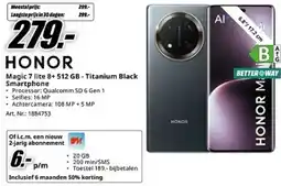 MediaMarkt Honor Magic 7 lite 8+ 512 GB - Titanium Black Smartphone aanbieding