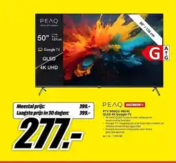 MediaMarkt Peaq PTV 50GQU-5024C QLED 4K Google TV aanbieding