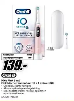 MediaMarkt Oral-B i06s Pink Sand Elektrische tandenborstel + 1 extra refill aanbieding