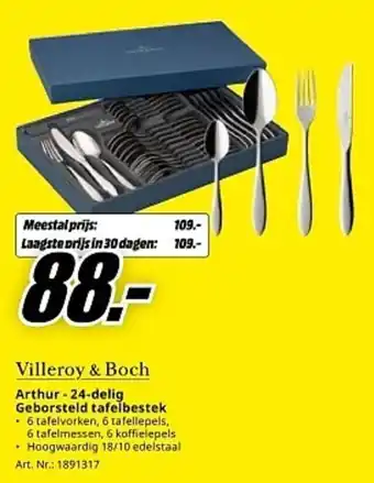 MediaMarkt Villeroy & Boch Arthur -24-delig Geborsteld tafelbestek aanbieding