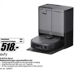 MediaMarkt eufy X10 Pro Omni Robotstofzuiger met dweilfunctie aanbieding