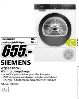 MediaMarkt Siemens WQ33G2DCNL Warmtepompdroger aanbieding