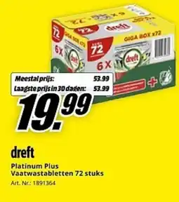 MediaMarkt dreft Platinum Plus Vaatwastabletten aanbieding