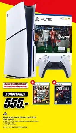 MediaMarkt PlayStation 5 Disc Edition - Incl. FC26 Spelconsole aanbieding