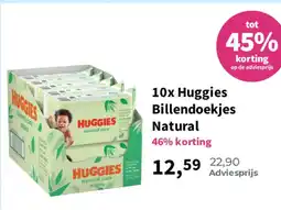 Plein.nl Huggies Billendoekjes Natural aanbieding