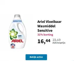 Plein.nl Ariel Vloeibaar Wasmiddel Sensitive aanbieding