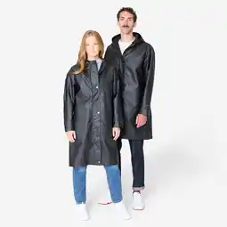 Decathlon Uniseks regenparka voor stadsfietsen zwart aanbieding