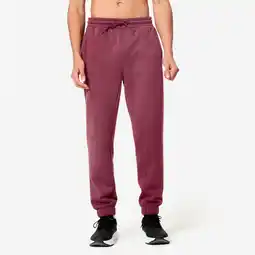 Decathlon Warme joggingbroek voor heren bordeaux aanbieding