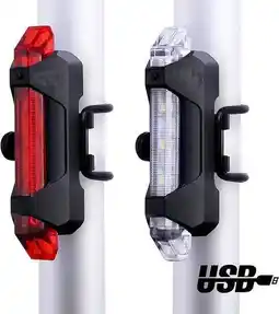 Decathlon Led Fietslamp voorlicht Achterlicht oplaadbaar aanbieding