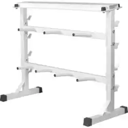 Decathlon Standaard voor Halterschijven En Stangen - Halterrek - Wit aanbieding
