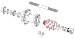 Decathlon Sram Freewheel Body voor Shimano MTH 406 Naaf aanbieding