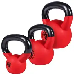Decathlon Kettlebell set - Gietijzer - Vinyl - Gewicht - Rood - 2, 8 en 12 kg aanbieding