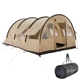 Decathlon Tunneltent Helena 5 persoons familie groepstent camping vestibule aanbieding