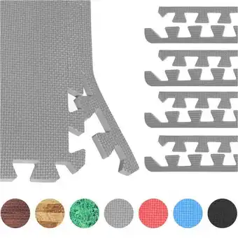 Decathlon 8 eindstukken Grijs voor Beschermingsmatten - Puzzel matten aanbieding