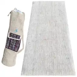 Decathlon Natuurlijke yogamat rubber en jute - eco-artisanal + henneptas - 4 mm wit aanbieding