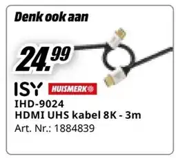 MediaMarkt ISYEM HDMI UHS kabel 8K-3m aanbieding