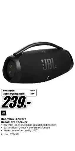 MediaMarkt Boombox 3 Zwart Draadloze speaker aanbieding