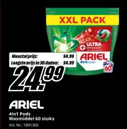 MediaMarkt ARIEL 4in1 Pods Wasmiddel 60 stuks aanbieding
