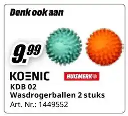 MediaMarkt KOENIC Wasdrogerballen 2 stuks aanbieding