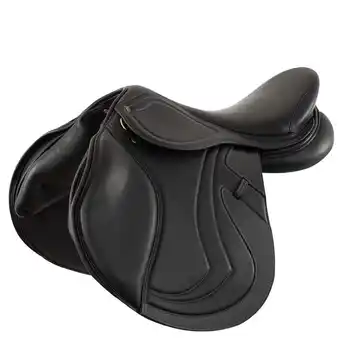 Decathlon Leren springzadel voor paarden BR Equitation Viviani aanbieding