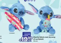Dreamland Pluche stitch met scrump of surfplank aanbieding