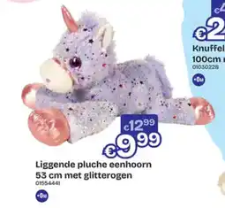 Dreamland Liggende pluche eenhoorn met glitterogen aanbieding