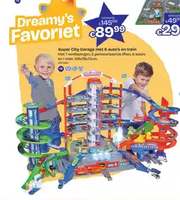Dreamland Super city garage met 6 auto's en trein aanbieding