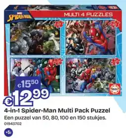 Dreamland 4-in-1 Spider-Man Multi Pack Puzzel aanbieding
