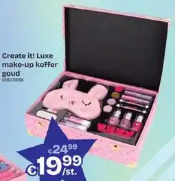 Dreamland Create it! Luxe make-up koffer goud aanbieding