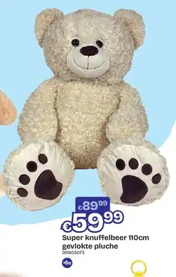 Dreamland Super knuffelbeer 110cm gevlokte pluche aanbieding
