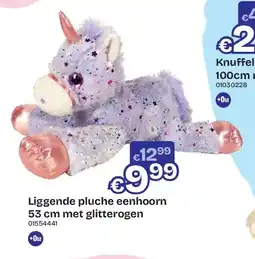 Dreamland Liggende pluche eenhoorn 53 cm met glitterogen aanbieding