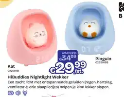 Dreamland HiBuddies Nightlight Wekker Kat aanbieding