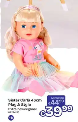 Dreamland Sister Carla 43cm Play & Style aanbieding