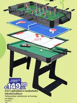 Dreamland 4-in-1 opklapbare voetbaltafel 126x60.5x82cm aanbieding