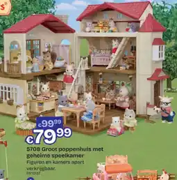 Dreamland Sylvanian Families 5708 Groot poppenhuis met geheime speelkamer aanbieding