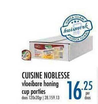 Horeca totaal Cuisine Noblesse Vloeibare Honing aanbieding