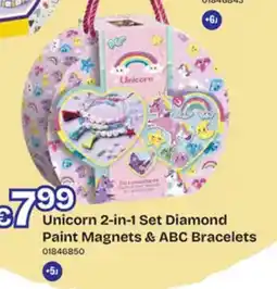 Dreamland Unicorn 2-in-1 Set Diamond Paint Magnets & ABC Bracelets aanbieding