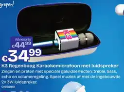 Dreamland K3 Regenboog Karaokemicrofoon met luidspreker aanbieding