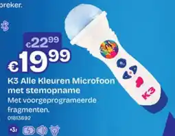 Dreamland K3 Alle Kleuren Microfoon met stemopname aanbieding