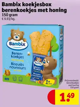 Kruidvat Bambix koekjesbox berenkoekjes met honing aanbieding