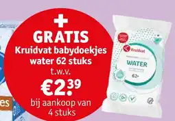 Kruidvat Kruidvat babydoekjes water 62 stuks aanbieding