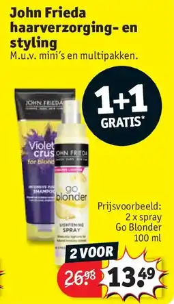 Kruidvat John Frieda haarverzorging- en styling aanbieding