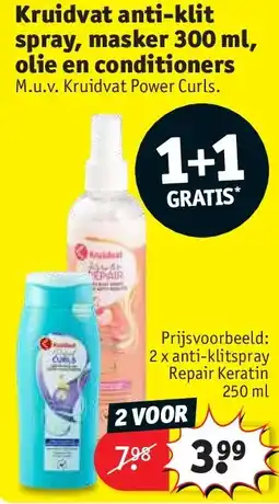 Kruidvat Kruidvat anti-klit spray, masker 300 ml, olie en conditioners aanbieding