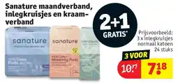 Kruidvat Sanature maandverband, inlegkruisjes en kraamverband aanbieding