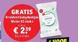 Kruidvat Kruidvat babydoekjes Water 62 stuks aanbieding
