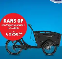 Kruidvat een Vogue Superior 3 e-bakfiets aanbieding