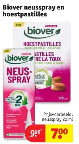 Kruidvat Biover neusspray en hoestpastilles aanbieding